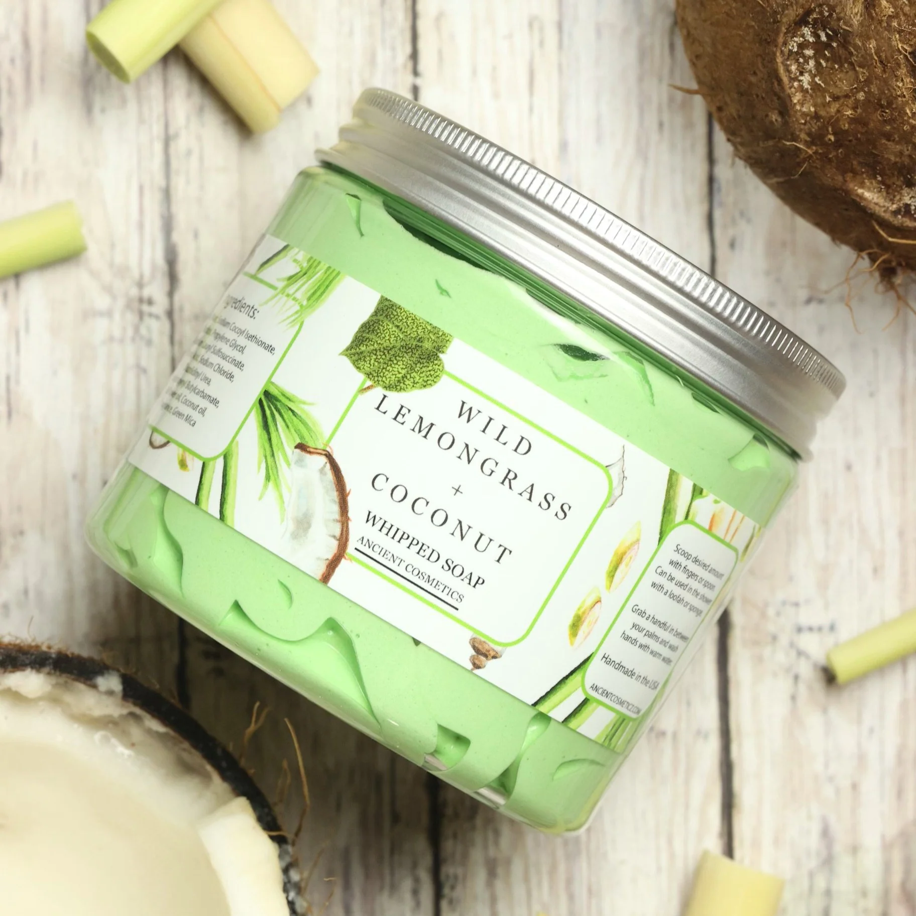 Wild Lemongrass + Coconut Whipped Soap - Image 3